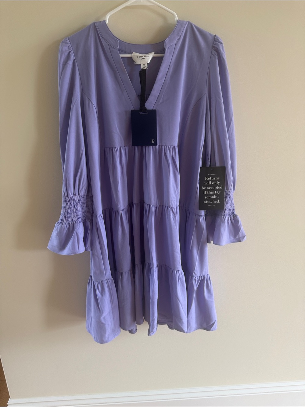 Tuckernuck Lavender Tiered V‑Neck Casual Dress